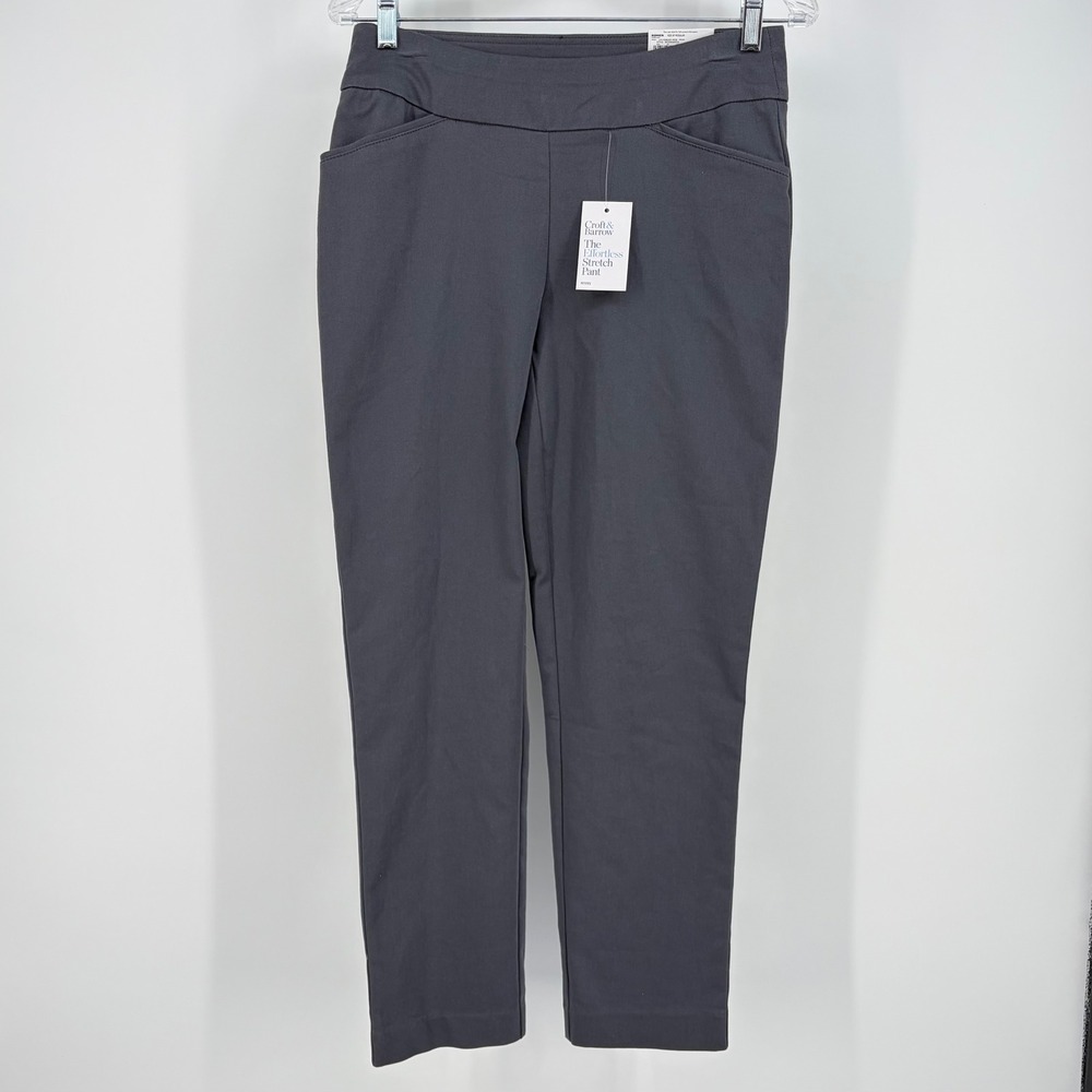 Croft & Barrow Effortless Stretch Pant Straight Leg Gray Professional 6P Teacher